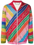 Gucci Crystal-embellished Striped Track Jacket - 6057