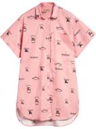 Burberry Short-sleeve Archive Logo Print Stretch-cotton Shirt - Pink &