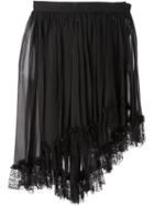 Yves Saint Laurent Vintage Asymmetric Chiffon Skirt, Women's, Size: 36, Black