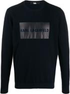 Karl Lagerfeld Logo Print Crew Neck Sweater - Blue