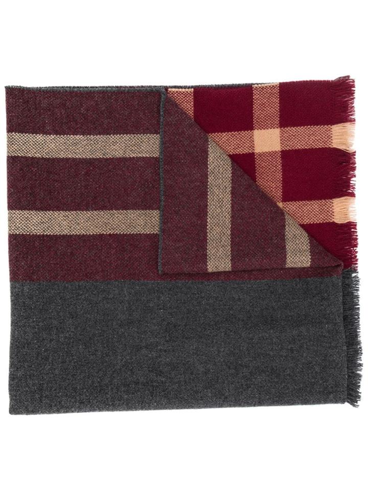 Brunello Cucinelli Half Check Scarf - Red