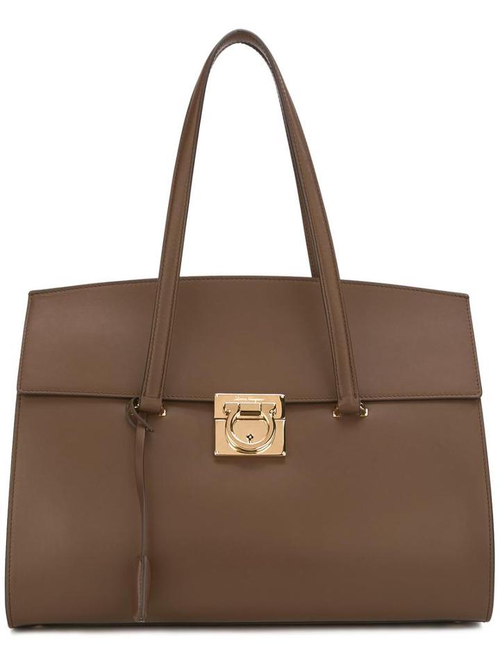 Salvatore Ferragamo Mara Tote, Women's, Brown, Calf Leather