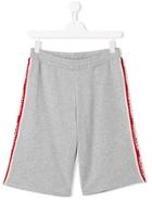 Moncler Kids Teen Piped Logo Track Shorts - Grey