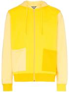 Jacquemus Contrast Panel Zipped Cotton Hoodie - Yellow