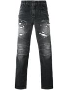 Balmain Biker Jeans, Men's, Size: 34, Grey, Cotton