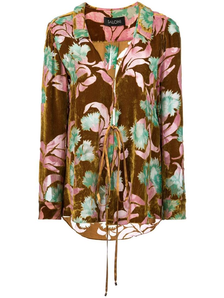 Saloni Textured Floral Print Shirt - Multicolour