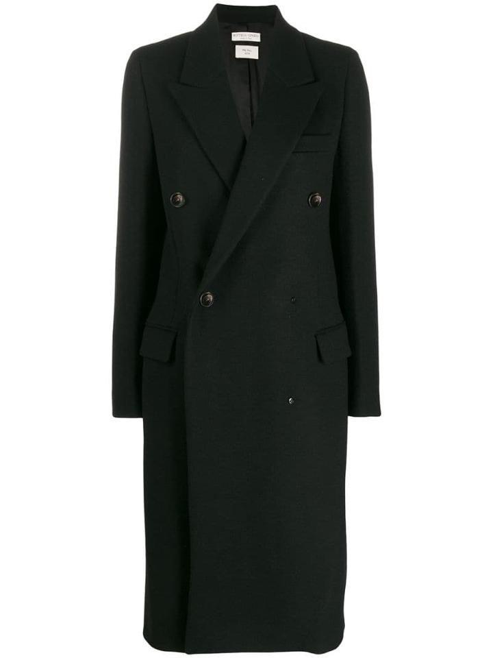 Bottega Veneta Double Buttoned Coat - Black