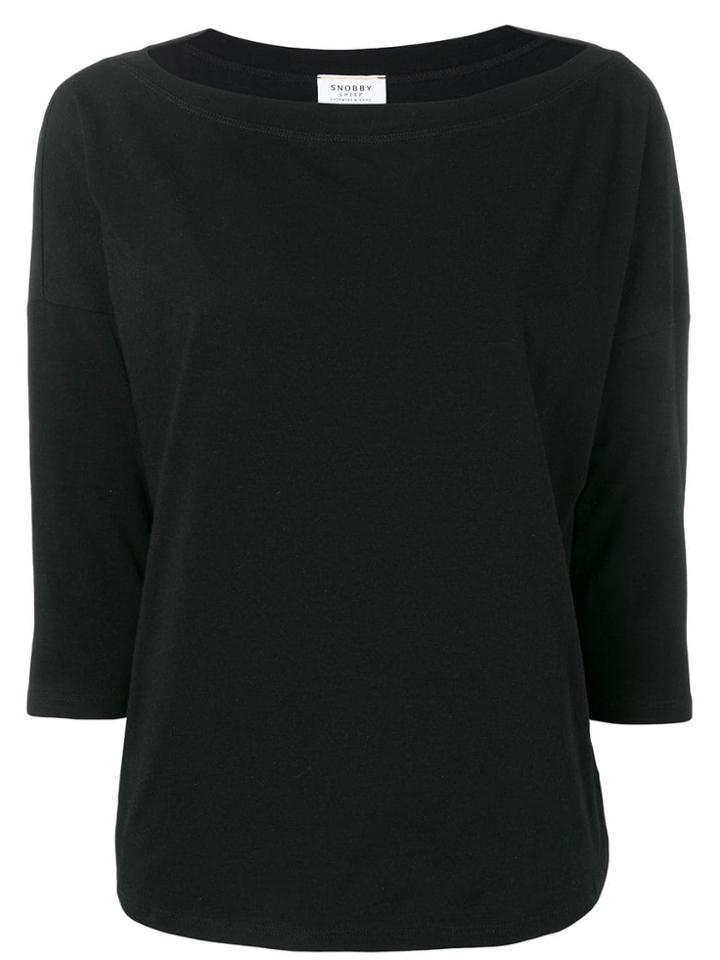 Snobby Sheep Draped Slim-fit Top - Black