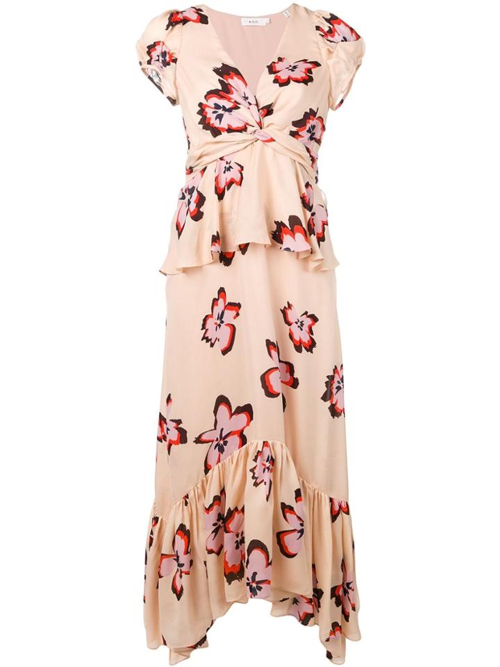 A.l.c. Knot Detail Floral Dress - Neutrals