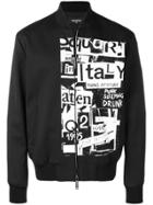 Dsquared2 Logo Patch Bomber Jacket - Black