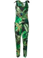 Max Mara Jungle Print Jumpsuit, Women's, Size: 42, Green, Silk/acetate/polyamide