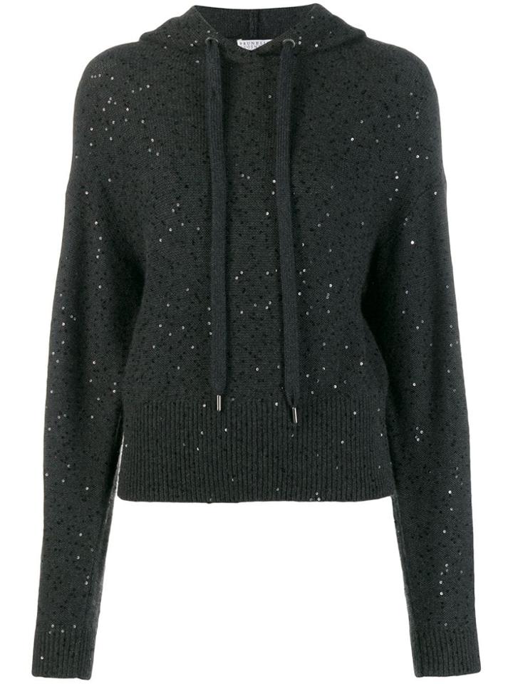 Brunello Cucinelli Sequin Hoodie - Grey
