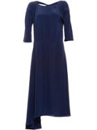 Prada Asymmetric Flared Midi Dress - Blue