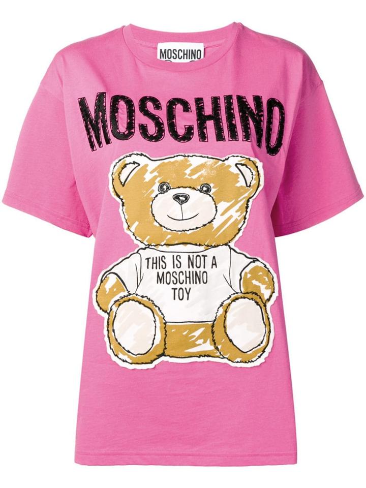 Moschino Teddy Embroidery T-shirt - Pink