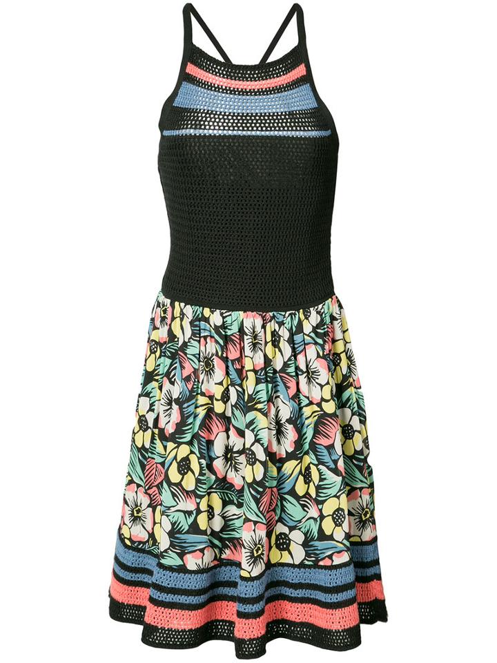 Red Valentino - Crochet Floral Print Dress - Women - Cotton - S, Black, Cotton