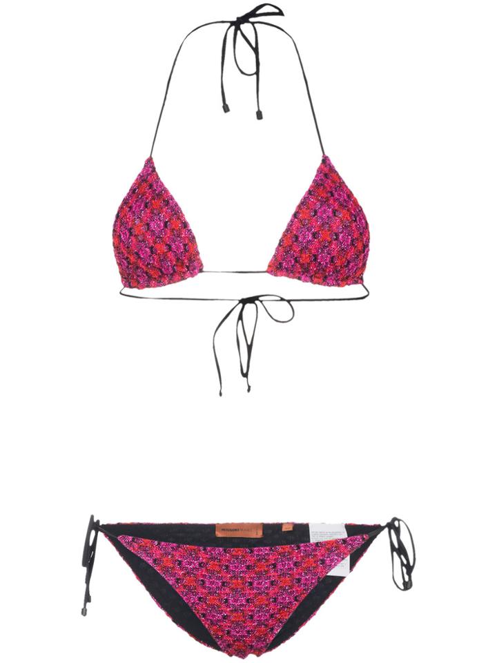 Missoni Crochet Halterneck Bikini - Pink & Purple