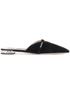 Miu Miu Embellished Pointed Mules - Black