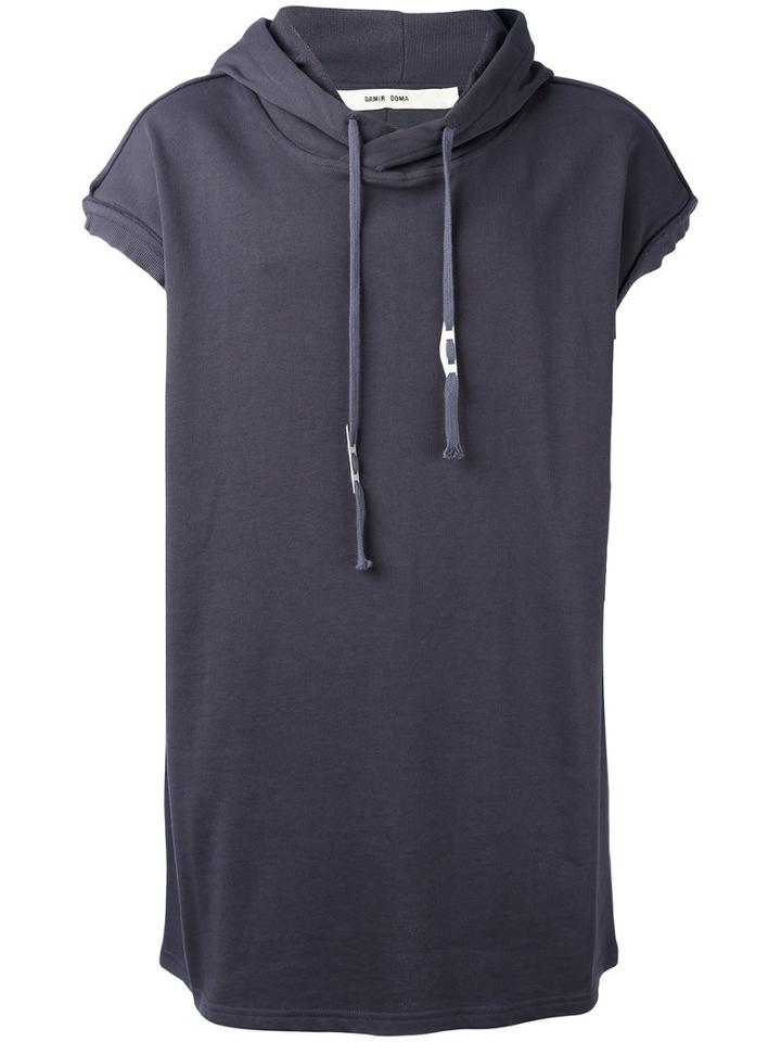 Damir Doma Shortsleeved Drawstring Hoodie, Men's, Size: Small, Grey, Cotton