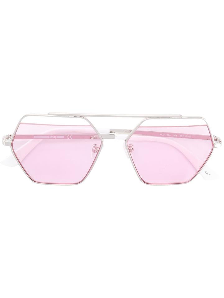 Mcq Alexander Mcqueen Cat Eye Aviators - Metallic