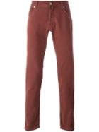 Jacob Cohen Slim-leg Trousers, Men's, Size: 32, Red, Cotton/spandex/elastane