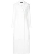 Ellery Tin Can Fringed Slim Line Coat - White