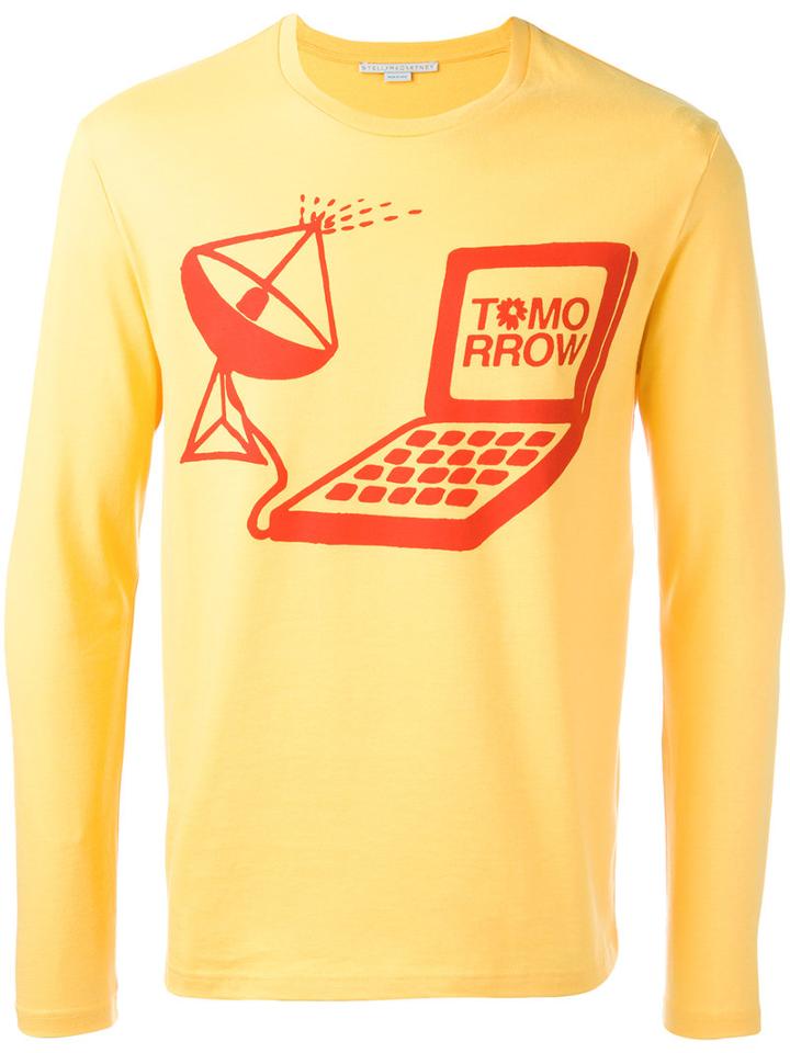 Stella Mccartney Tomorrow Print Long Sleeve T-shirt, Men's, Size: Large, Yellow/orange, Cotton