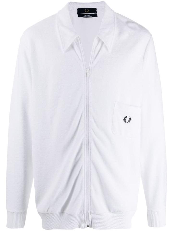 Fred Perry Towelling Track Jacket - White