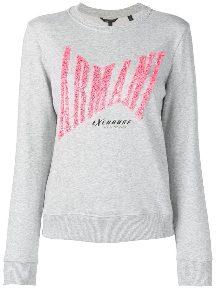 Armani Exchange Sequin Logo Sweatshirt - Grey
