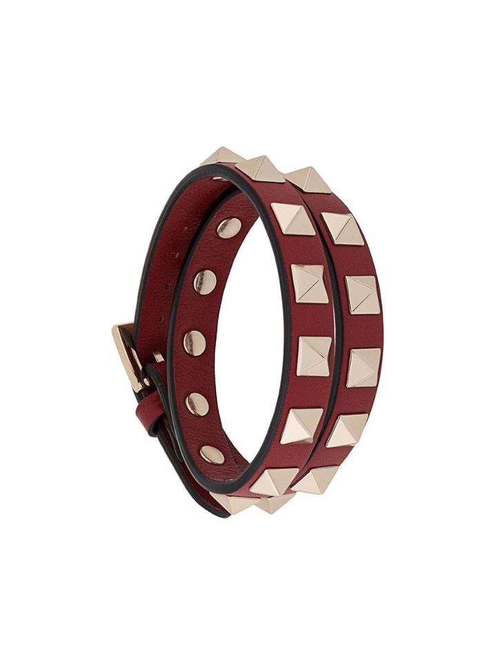 Valentino Rockstud Wrap-around Bracelet - Red