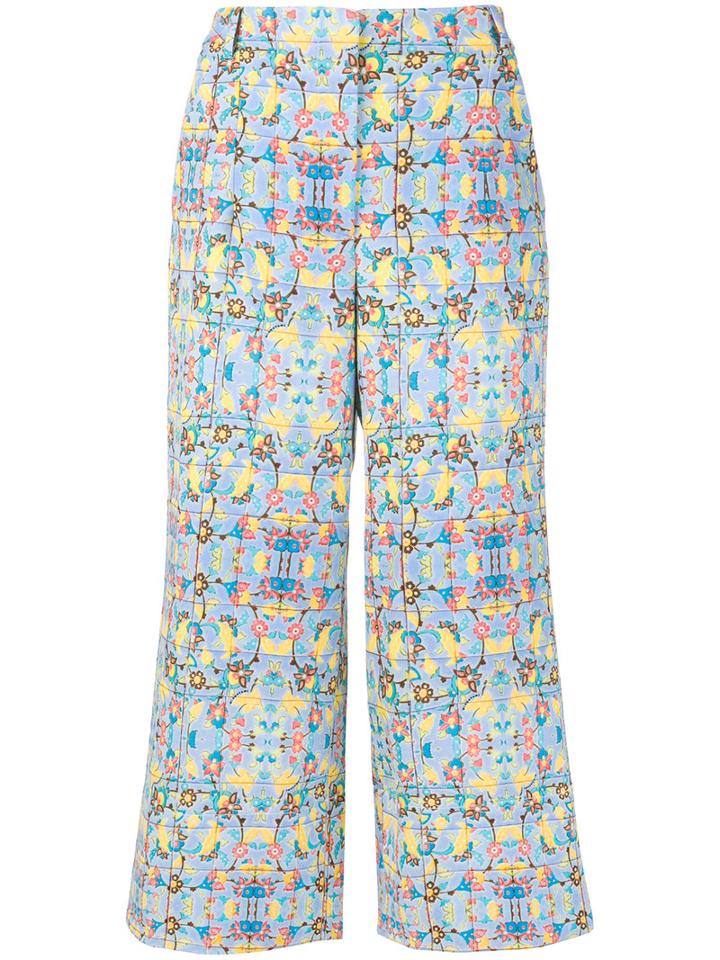 Miahatami - Printed Cropped Trousers - Women - Polyester/spandex/elastane - 44, Blue, Polyester/spandex/elastane