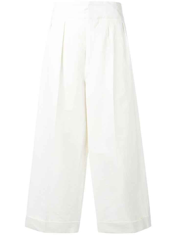 Marni Cropped Wide Leg Trousers - Nude & Neutrals