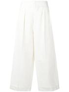 Marni Cropped Wide Leg Trousers - Nude & Neutrals