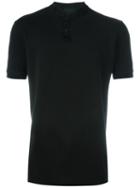 Lanvin Collarless Polo Shirt, Men's, Size: Medium, Black, Cotton