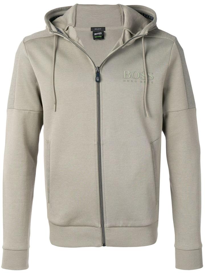 Boss Hugo Boss Logo Zip Front Hoodie - Green