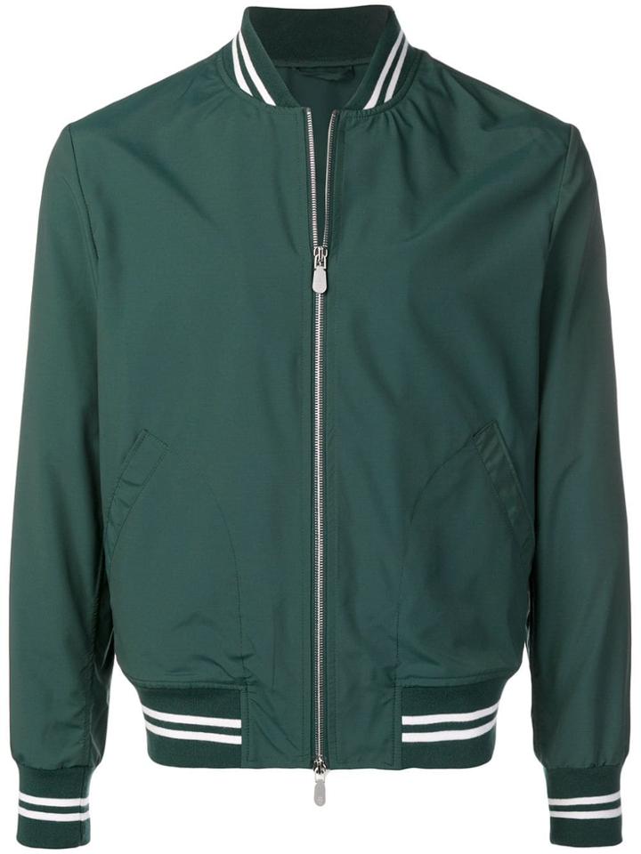 Eleventy Zipped Bomber Jacket - Green