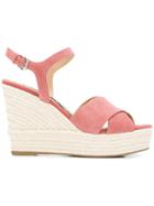 Sergio Rossi Woven Wedge Sandals - Pink