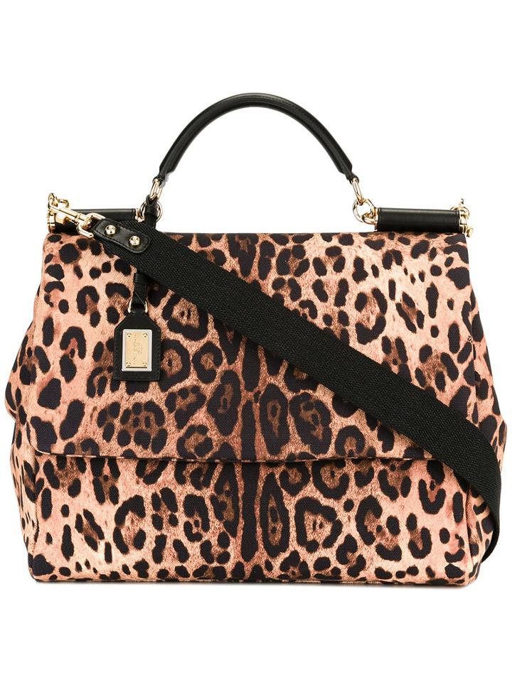 Dolce & Gabbana - Top Handle Tote Bag - Women - Cotton/leather - One Size, Women's, Nude/neutrals, Cotton/leather