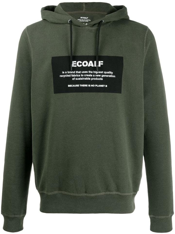 Ecoalf Logo Print Hoodie - Green