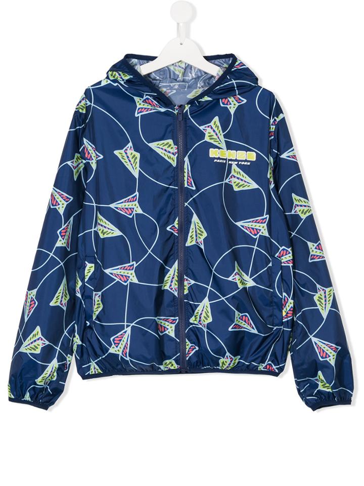 Kenzo Kids Teen Printed Raincoat - Blue