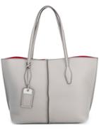 Tod's - Tag Detail Shopping Bag - Women - Calf Leather - One Size, Women's, Grey, Calf Leather