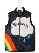 Burberry Kids Teen Patch Embellished Padded Gilet - Blue