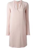 Stella Mccartney V-neck Dress, Women's, Size: 40, Pink/purple, Viscose/acetate/spandex/elastane