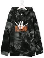 Cinzia Araia Kids Teen Tie-dye Print Hoodie - Black