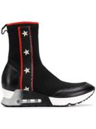 Ash Star Stripe Sock Sneakers - Black