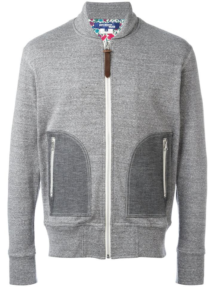 Junya Watanabe Comme Des Garçons Man Zipped Cardigan, Men's, Size: Large, Grey, Cotton
