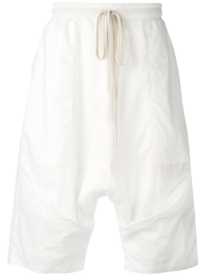 Lost & Found Ria Dunn - Draped Drop-crotch Shorts - Men - Cotton/polyurethane - L, White, Cotton/polyurethane