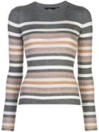 Theory Ribbed Knit Striped Jumper - Pink