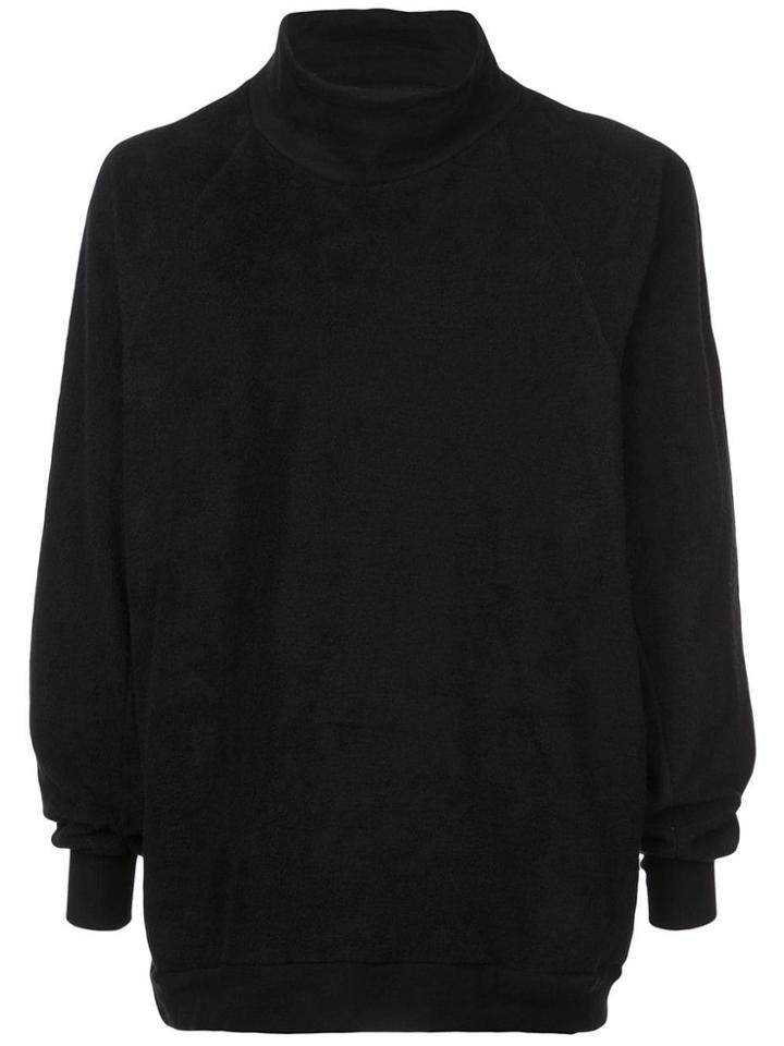 Julius Textured Funnel Neck Sweatshirt - Black