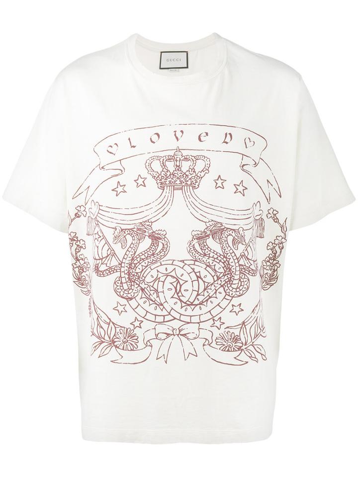 Gucci - Oversized Greek Print T-shirt - Men - Cotton - M, Nude/neutrals, Cotton