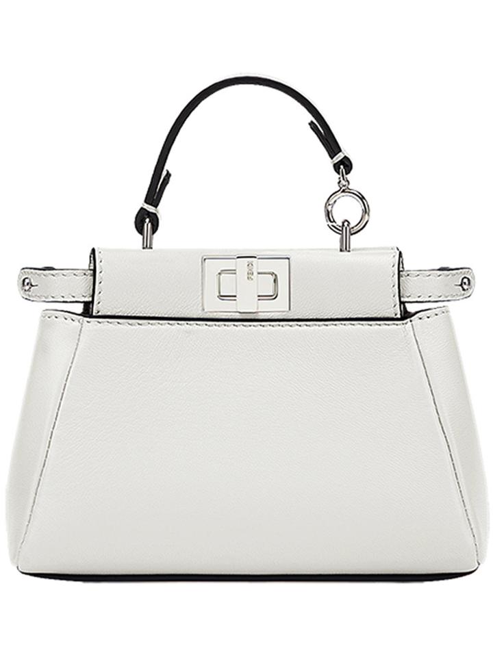 Fendi Mini Peekaboo Tote Bag - White